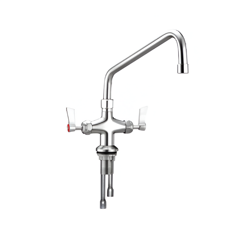 Stainless Steel Dual Bench Mount Tap Body with 12